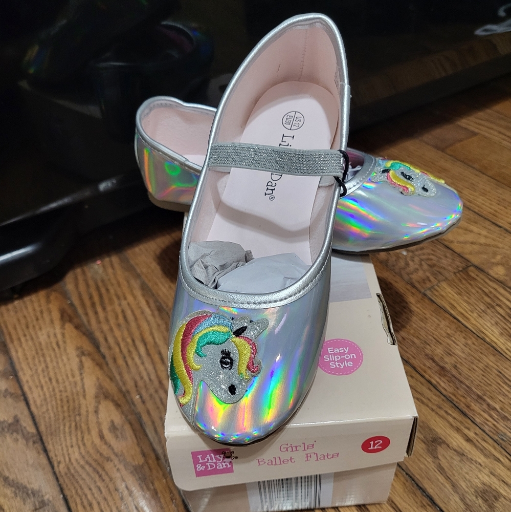 NWT Lily and Dan shimmery unicorn shoes size 12